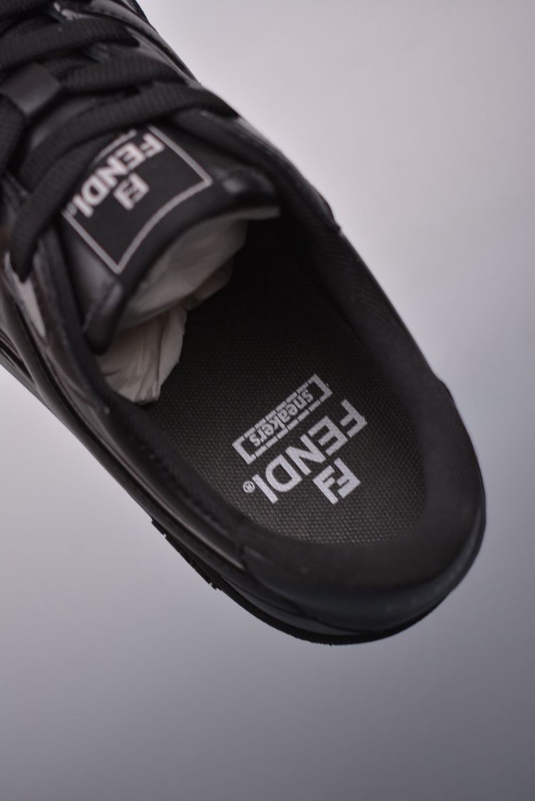 Fendi Black Leather Sneakers image 6