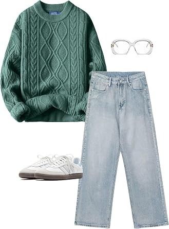 Alefic Eden Green Cable Knit Sweater image 3