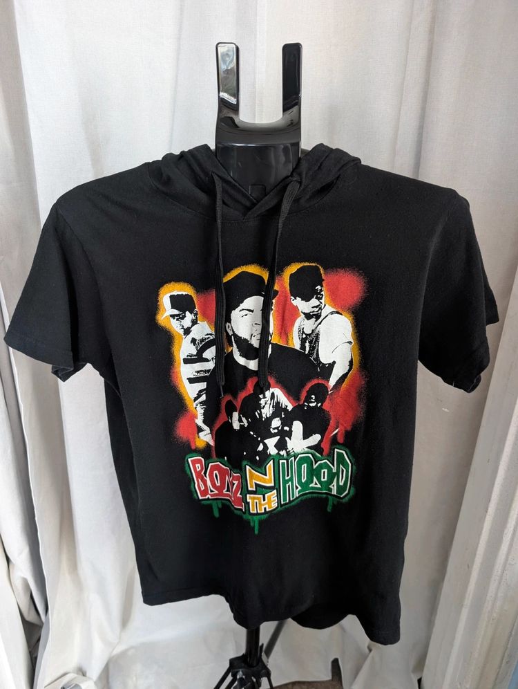 Boyz N The Hood Short Sleeve Hoodie Black Small S Ice Cube 90s Movie Graphic Top