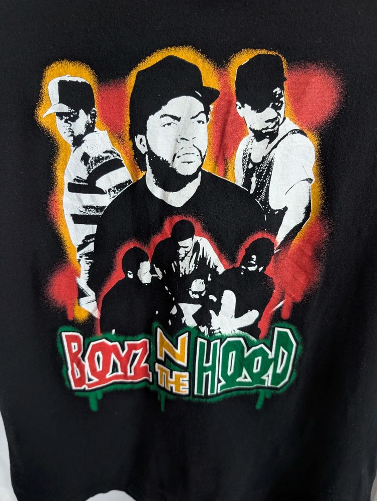Boyz N The Hood Short Sleeve Hoodie Black Small S Ice Cube 90s Movie Graphic Top image 3