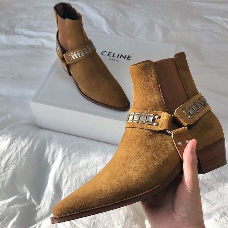 Celine Camargue Biker Chelsea 40mm Havana Boots obraz 5