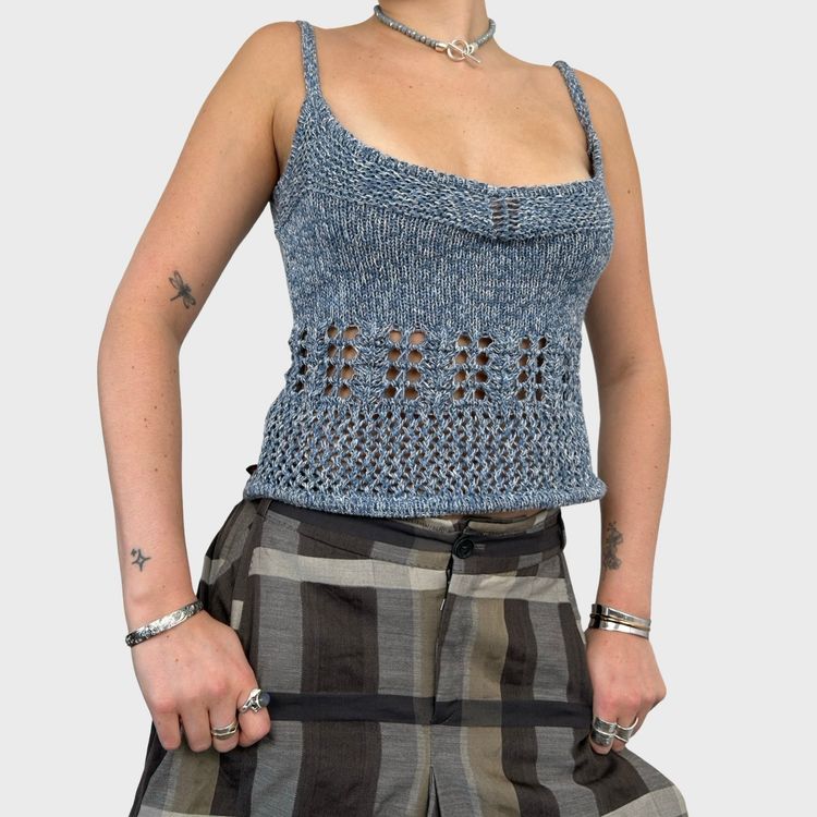 Cop Copine Blue Crochet Cami Top - S
