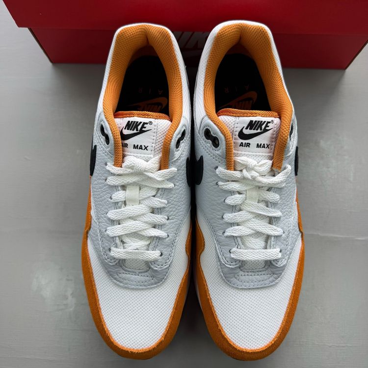 Nike Air Max 1 Size UK 8 Monarch Orange White Black Men's Trainers FN6952-101 image 2