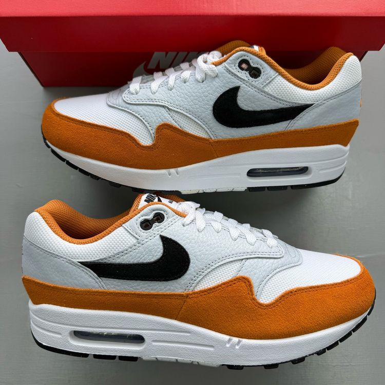 Nike Air Max 1 Size UK 8 Monarch Orange White Black Men's Trainers FN6952-101 image 7