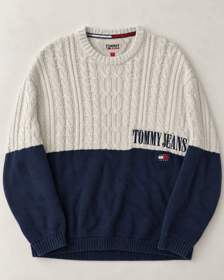 Tommy Jeans Colorblock Cable Knit Sweater
