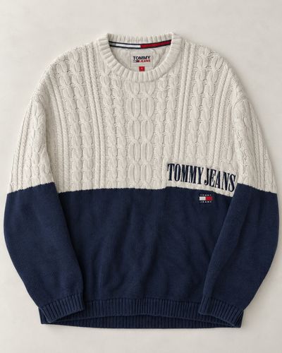 Tommy Jeans Colorblock Cable Knit Sweater