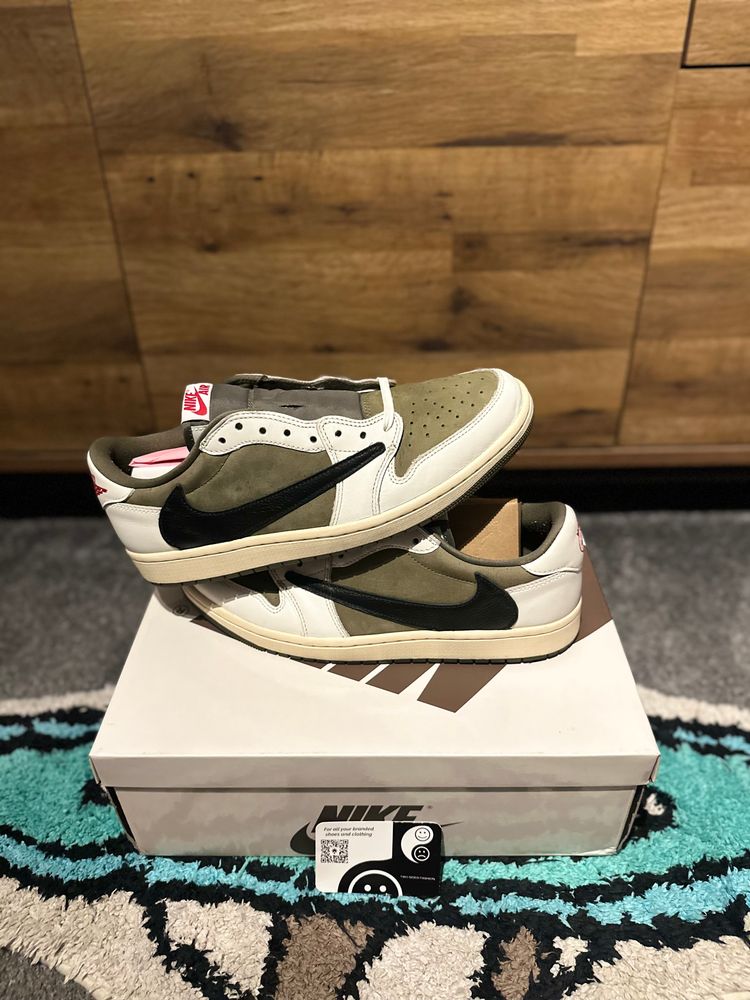 Nike Air Jordan 1 Travis Scott “Medium Olive” U.K. 10 image 2