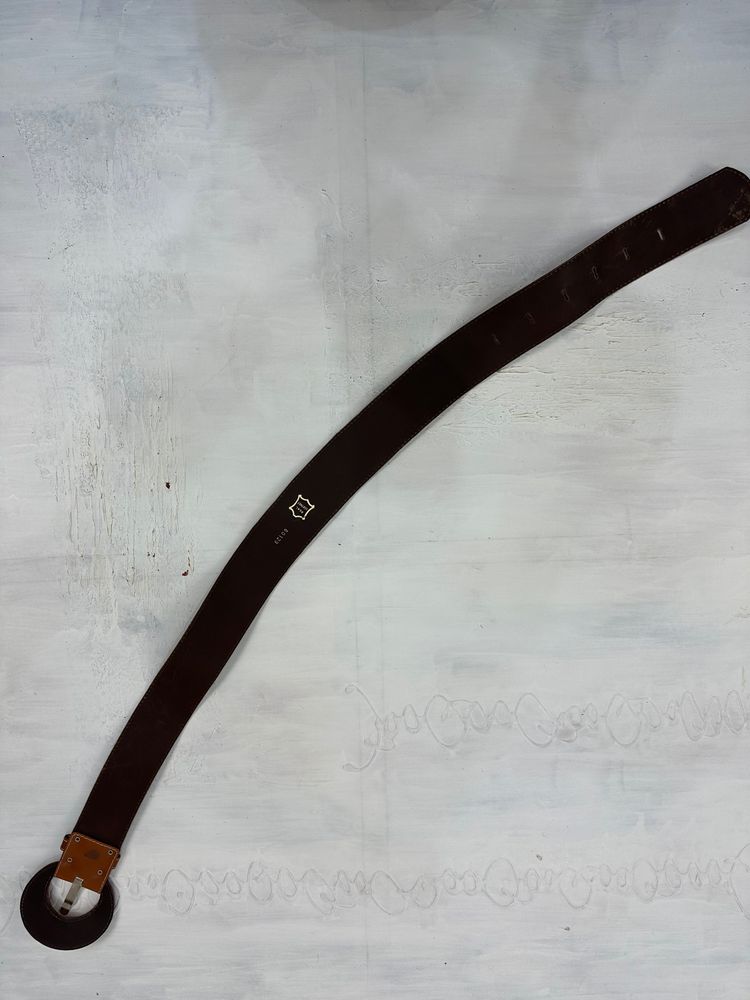 vintage edit: indie sleaze | brown leather belt with buckle detail image 8