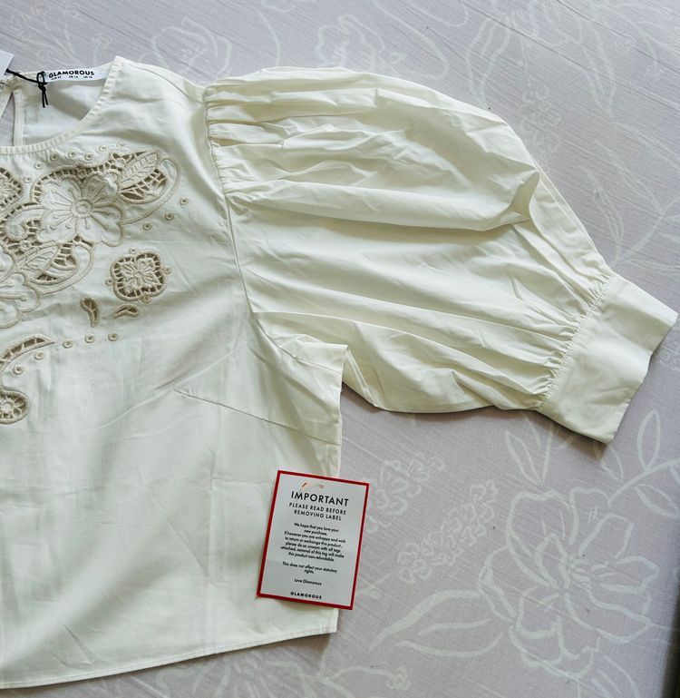 Glamorous Embroidered White Blouse 10
