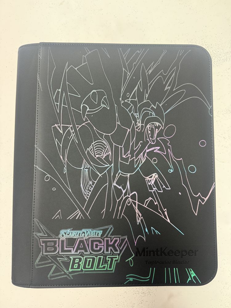Black  Top Loader Binder with black bolt design