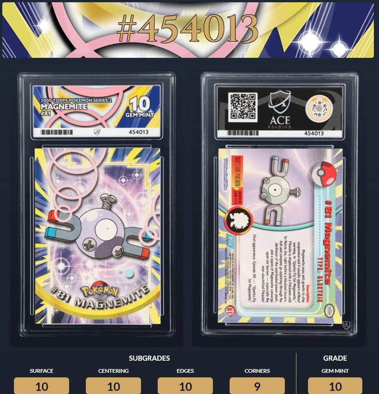 ACE 10 MAGNETON TOPPS 2 SLAB GEM MINT #81