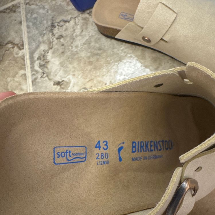 Birkenstock Beige Suede Slip-On Clogs image 2