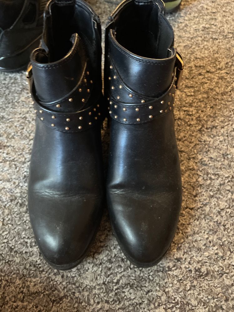 Black Studded Ankle Boots