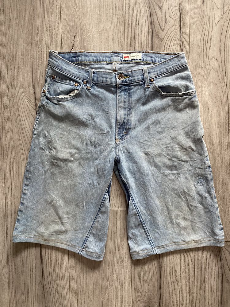 30W VIntage Baggy Hemmed Wrangler Blue Jorts 