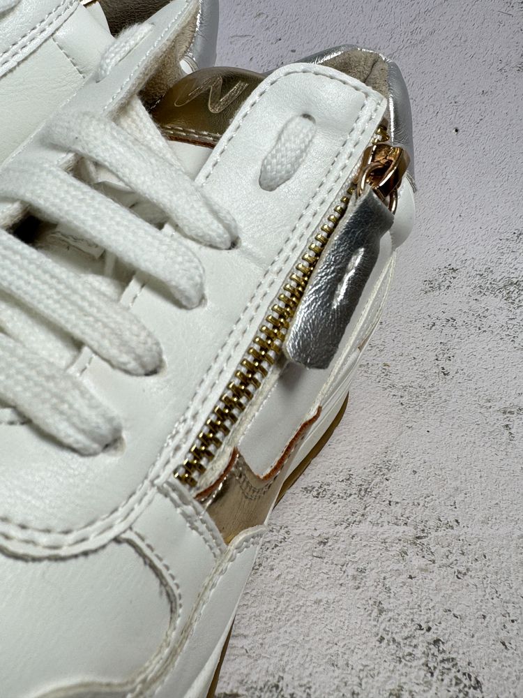 Westland White And Gold Sneakers
