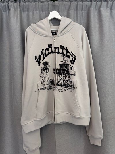 Vicinity Grey Zip-Up Hoodie