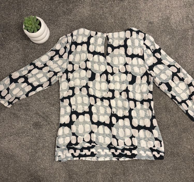 White Stuff Patterned Blouse long sleeve size 8 VGC 8