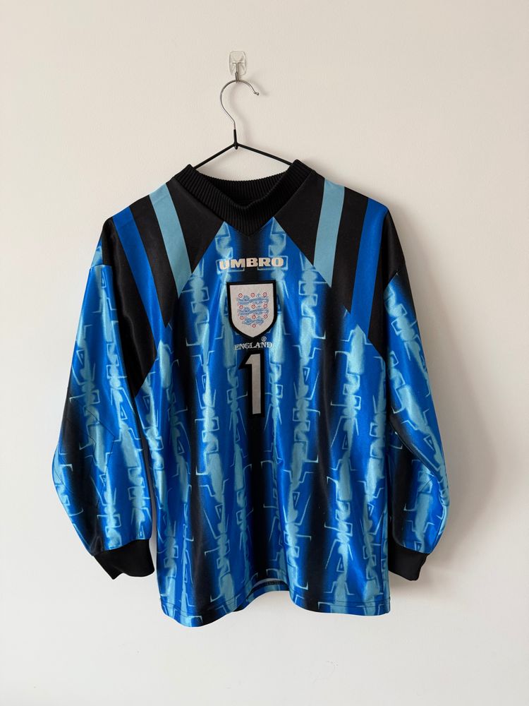 Vintage Umbro England David Seaman Goalkeeper Jersey #1 Made in England Kids
