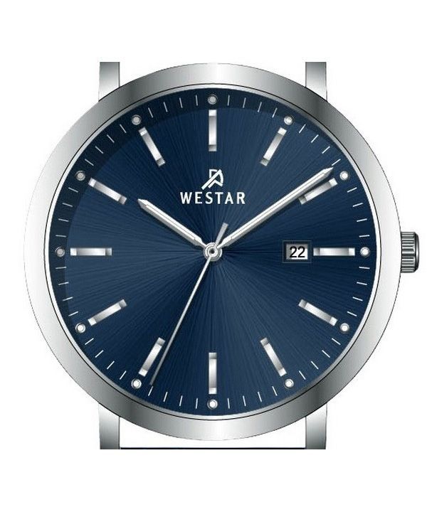 Westar Profile Leather Strap Blue Dial Quartz 50216STN144 Men's Watch image 4