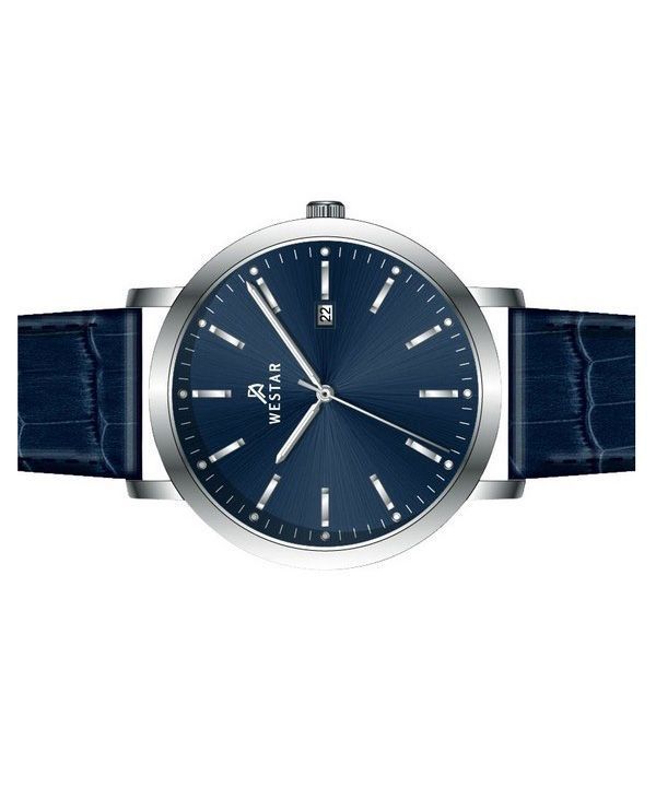 Westar Profile Leather Strap Blue Dial Quartz 50216STN144 Men's Watch image 3