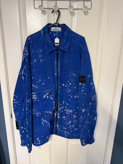 Stone Island Blue OVD acid wash Jacket