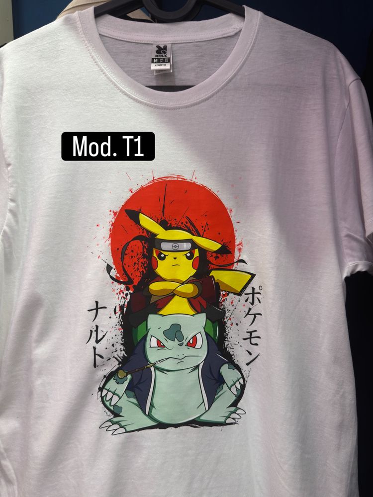 Other White Graphic T-Shirt With Pikachu And Bulbasaur Design product image