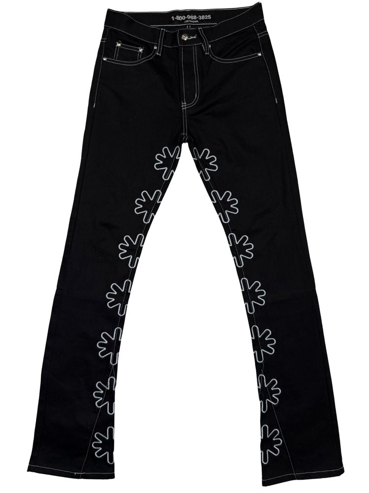 Lost Shdws Flower Embroidered Jeans