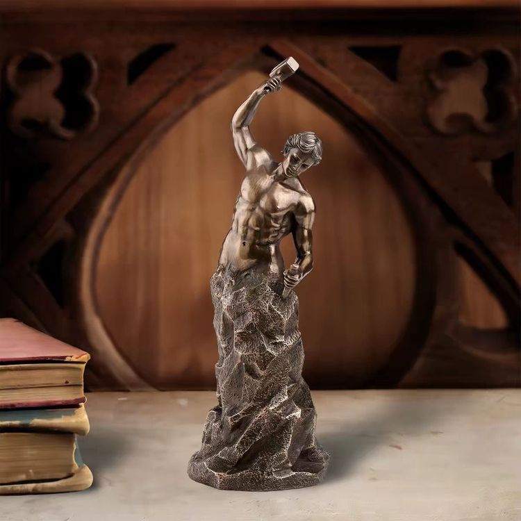Bronze 56K Bronze Sculpture Of A Man Chiseling Stone product image