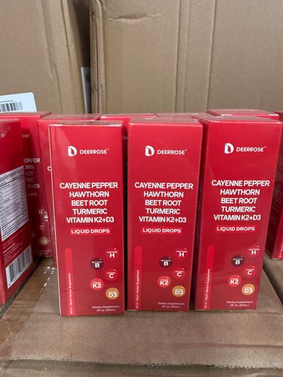 Deerrose Cayenne Pepper Hawthorn Beet Root Turmeric Vitamin K2+D3 Liquid Drops
