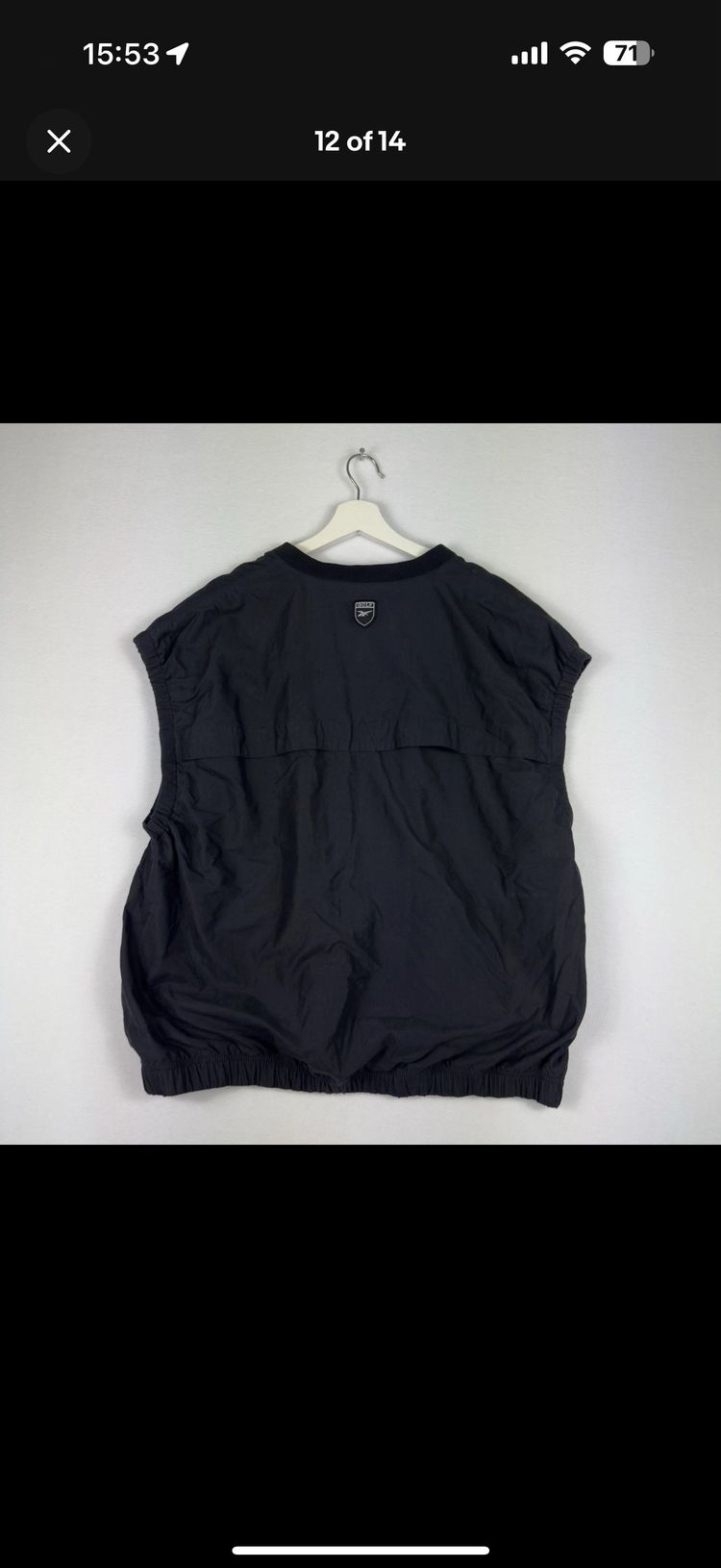 Immagine di Reebok Golf Black Windbreaker Vest V Neck Vintage 90s XL Sleeveless Pullover 3