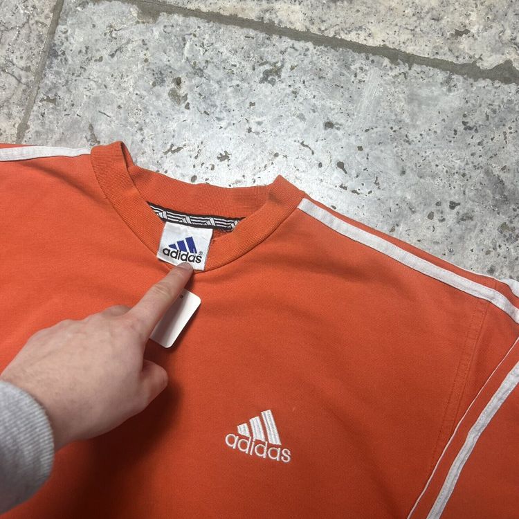 Adidas Sweatshirt Crewneck, Orange, Mens, Large 2