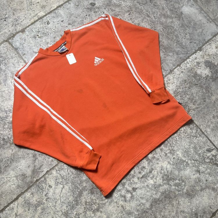 Adidas Sweatshirt Crewneck, Orange, Mens, Large 3