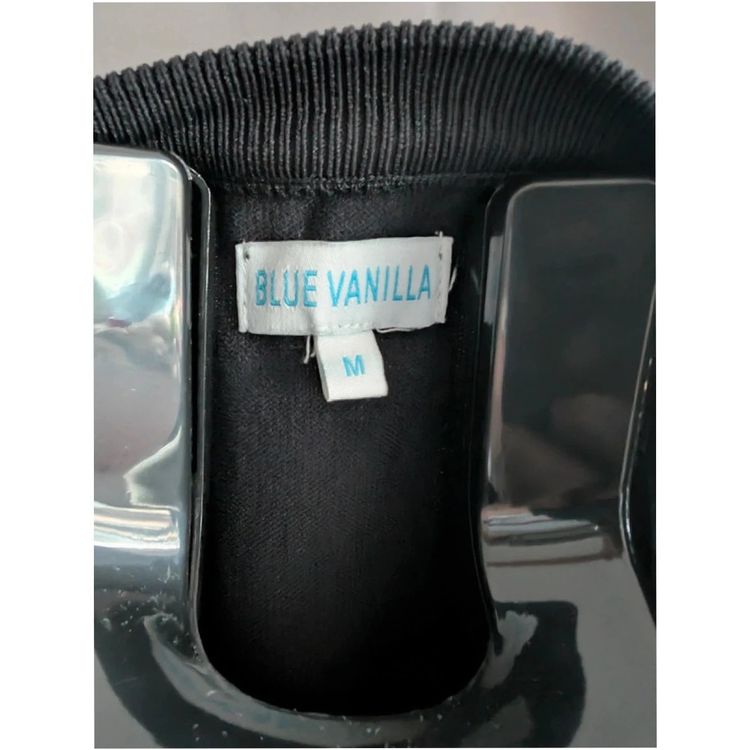 Immagine di Blue Vanilla Black Mesh Panel Knit Bodycon Dress 2