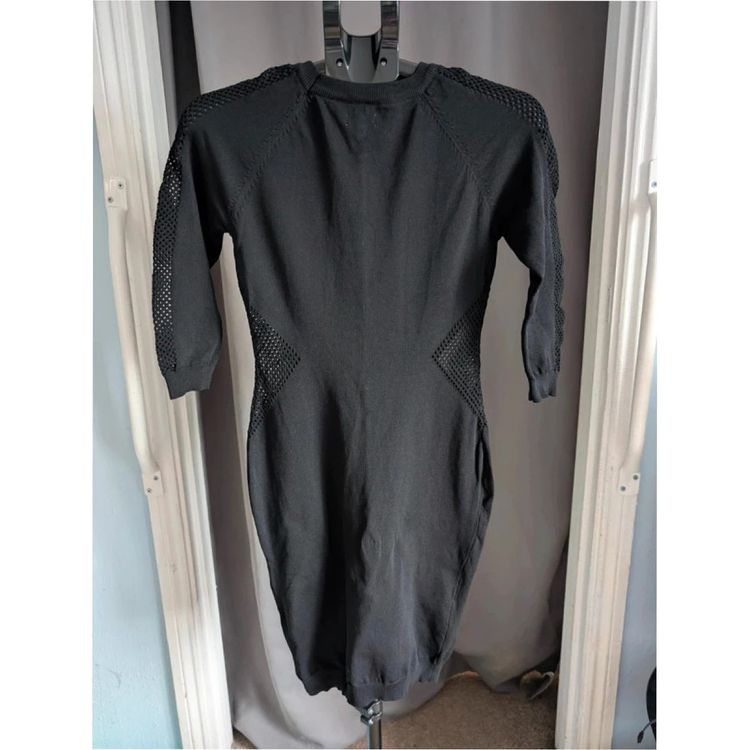 Immagine di Blue Vanilla Black Mesh Panel Knit Bodycon Dress 5