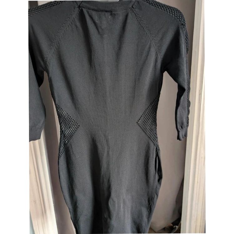 Immagine di Blue Vanilla Black Mesh Panel Knit Bodycon Dress 8