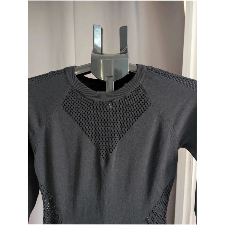Immagine di Blue Vanilla Black Mesh Panel Knit Bodycon Dress 9