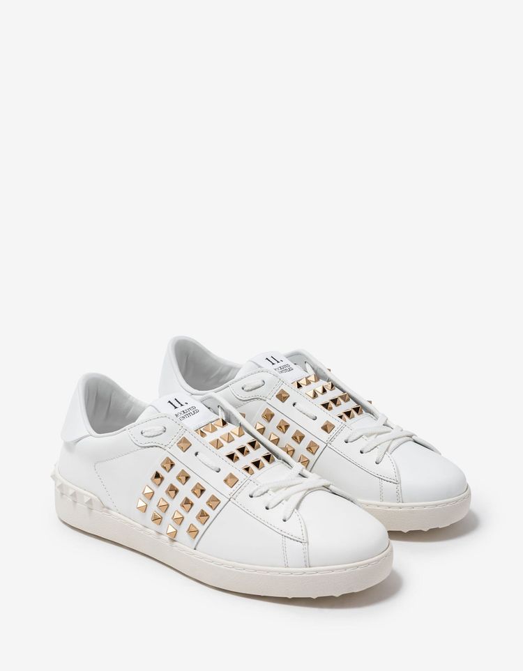 Valentino Valentino White & Gold Rockstud Untitled Trainers product image