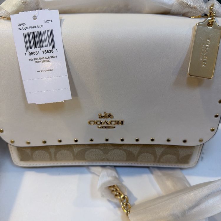 Coach Mini Willis Top Handle 18 Crossbody Bag Chalk Special Edition Quilted BNWT image 4