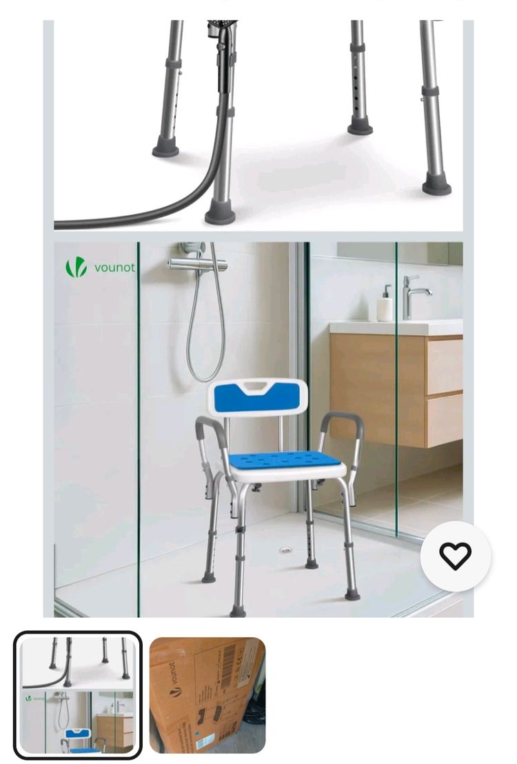 Vounut Shower Chair With Backrest adjustable  imagen 1