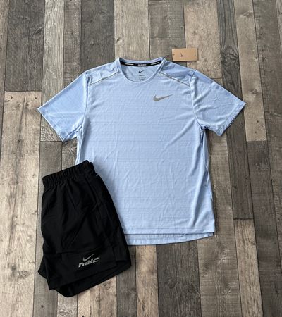 Nike Dri-Fit Miler T-shirt & Short Set ‘Cobalt Bliss’ - Size Large (Fits Small) ASIA EXCLUSIVE