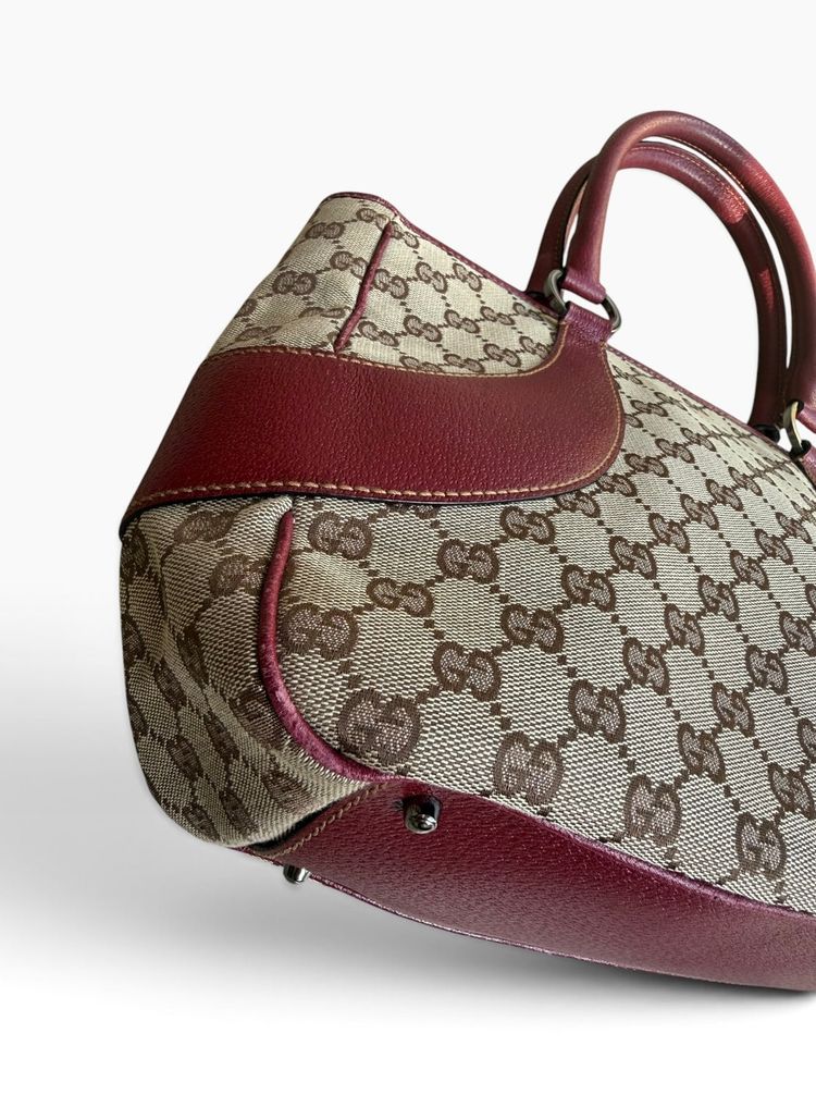 Gucci Monogram Burgundy Tote Bag imagen 11