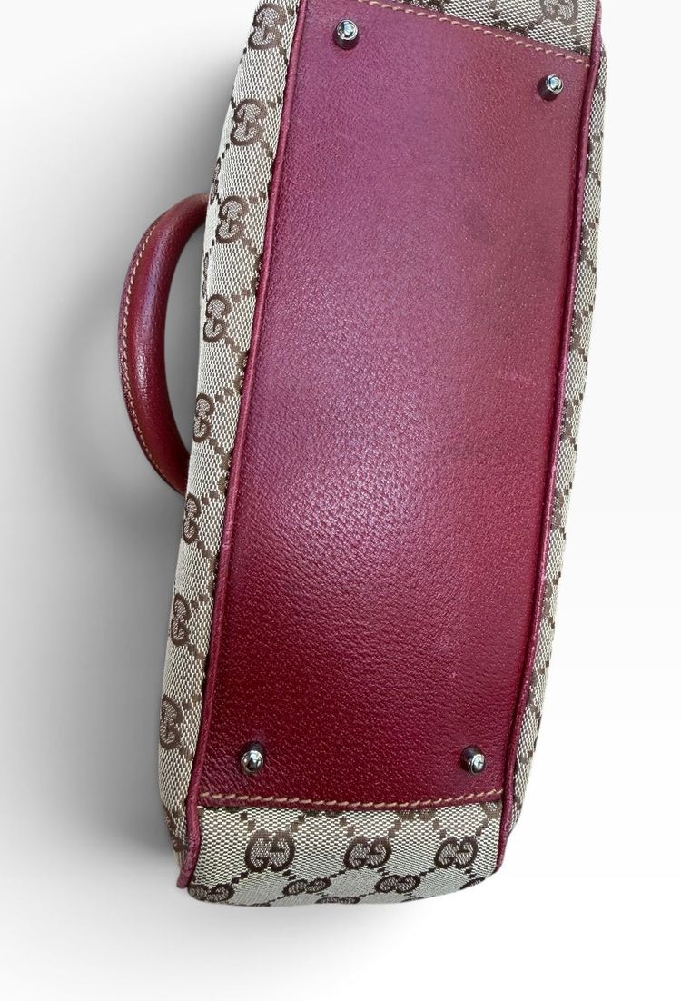 Gucci Monogram Burgundy Tote Bag imagen 5