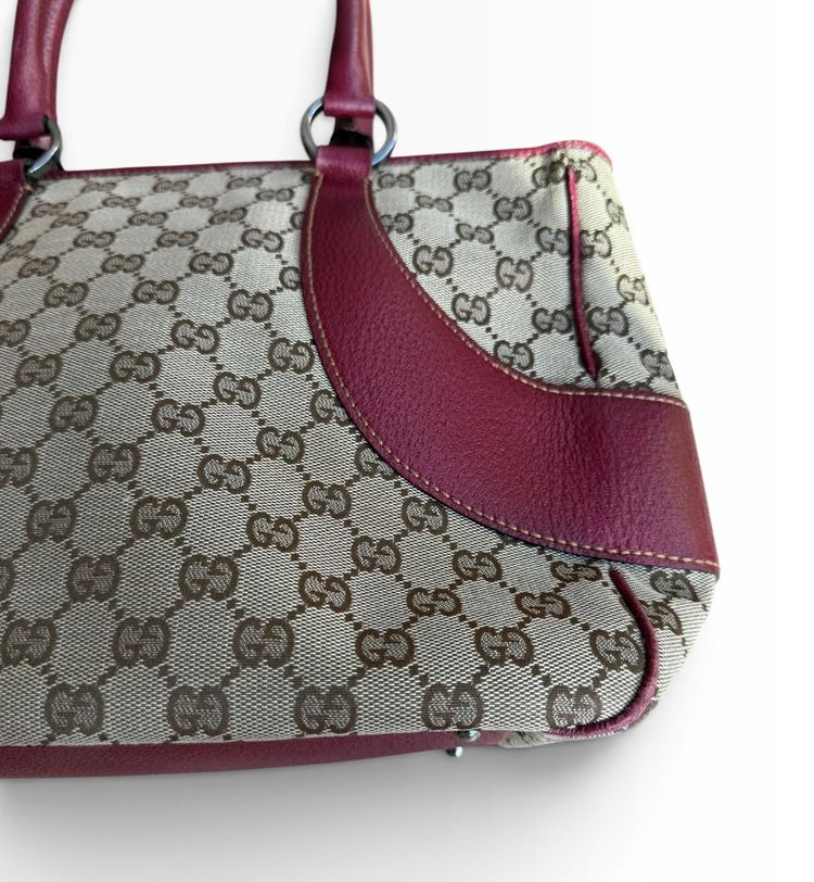 Gucci Monogram Burgundy Tote Bag imagen 2