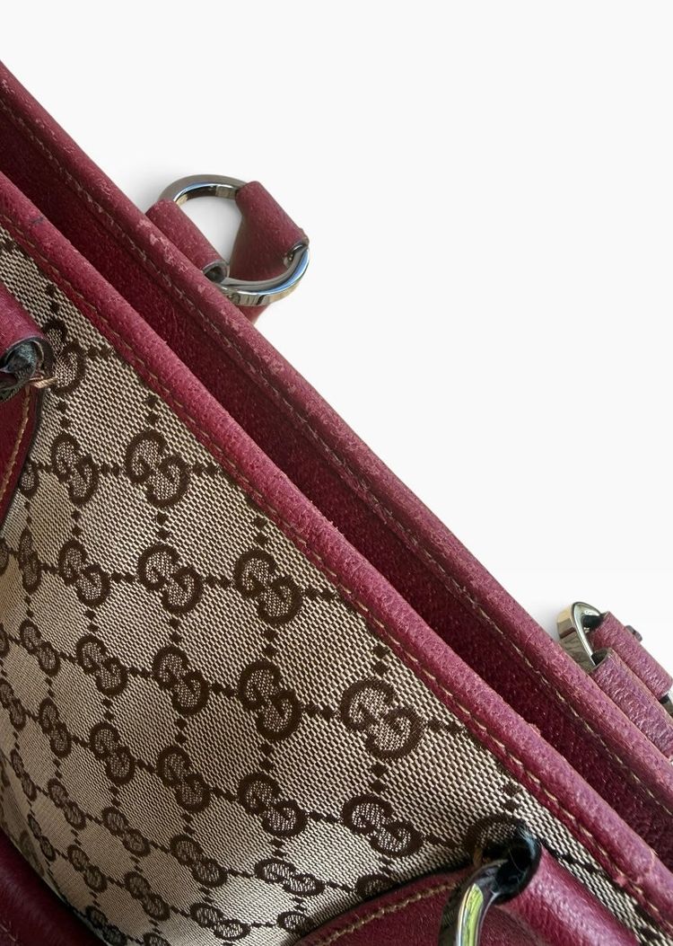Gucci Monogram Burgundy Tote Bag imagen 14