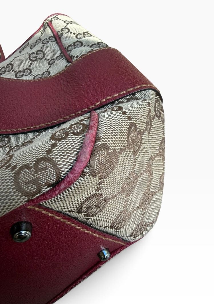 Gucci Monogram Burgundy Tote Bag imagen 10