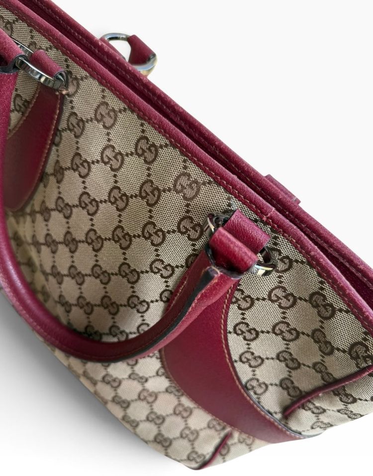 Gucci Monogram Burgundy Tote Bag imagen 4
