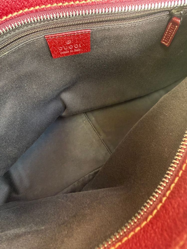 Gucci Monogram Burgundy Tote Bag imagen 17