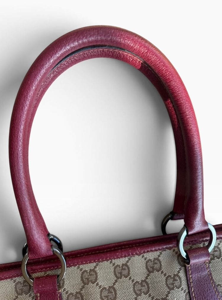 Gucci Monogram Burgundy Tote Bag imagen 12
