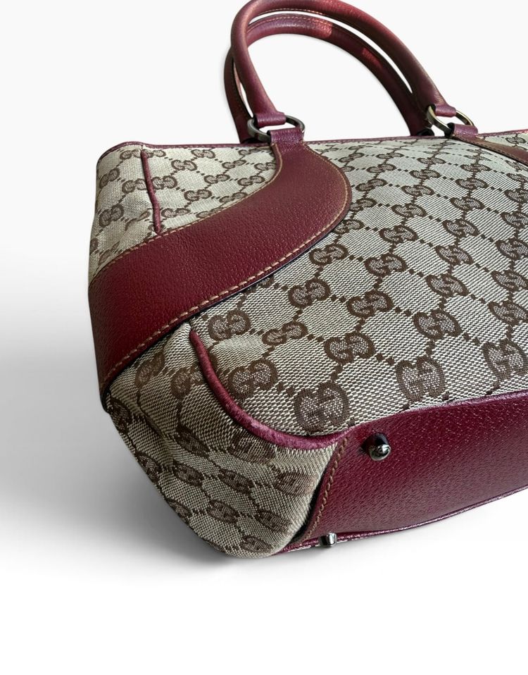 Gucci Monogram Burgundy Tote Bag imagen 15