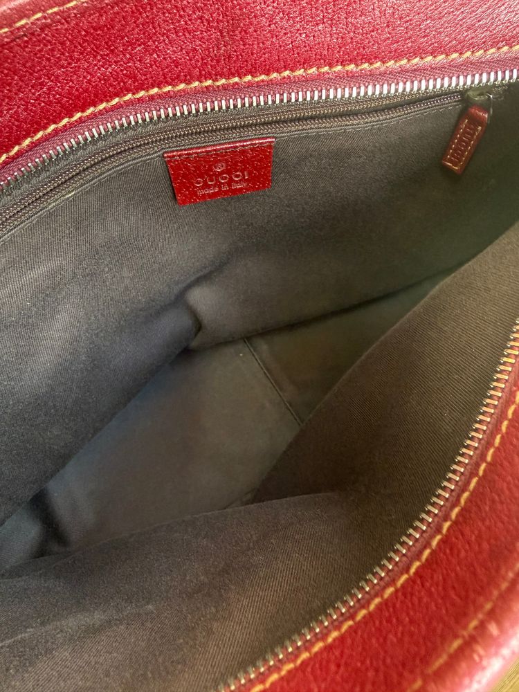 Gucci Monogram Burgundy Tote Bag imagen 9